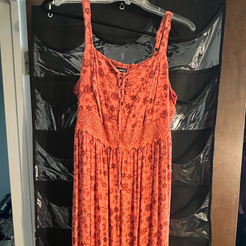 Torrid Coral Floral Maxi Dress